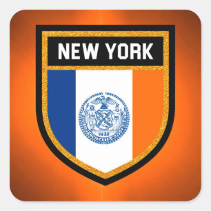 Pegatina Cuadrada Bandera de Nueva York
