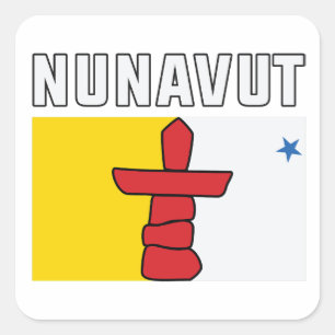Pegatina Cuadrada Bandera de Nunavut - Nunavut canada