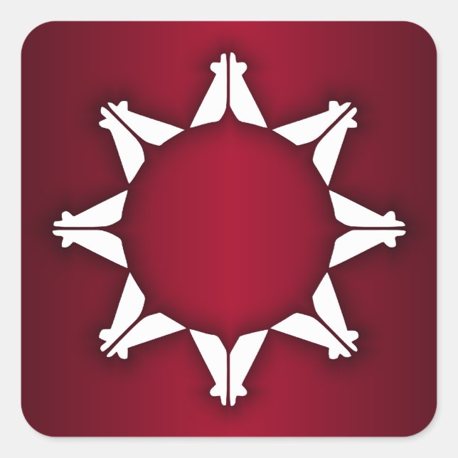 Pegatina Cuadrada Bandera de Oglala Lakota (Anverso)