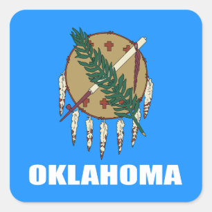 Pegatina Cuadrada Bandera de Oklahoma 