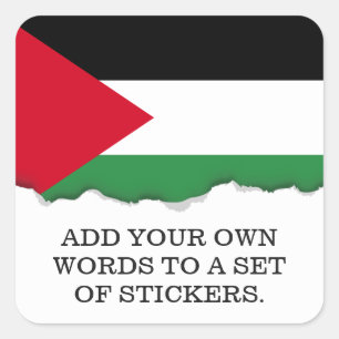 Pegatina Cuadrada Bandera de Palestina