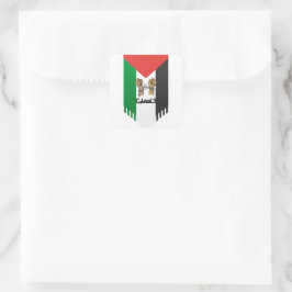 Pegatina Cuadrada Bandera de Palestina Texto árabe