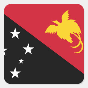 Pegatina Cuadrada Bandera de Papúa Nueva Guinea