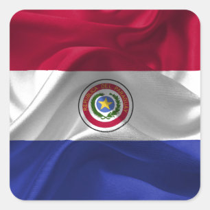 Pegatina Cuadrada Bandera de Paraguay