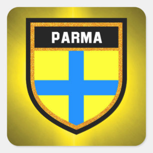 Pegatina Cuadrada Bandera de Parma