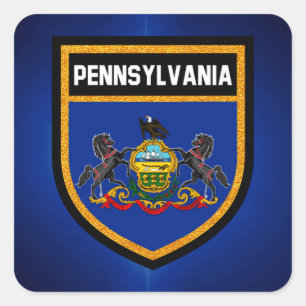 Pegatina Cuadrada Bandera de Pennsylvania