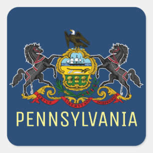 Pegatina Cuadrada Bandera de Pennsylvania