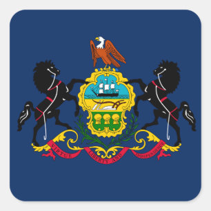 Pegatina Cuadrada Bandera de Pensilvania