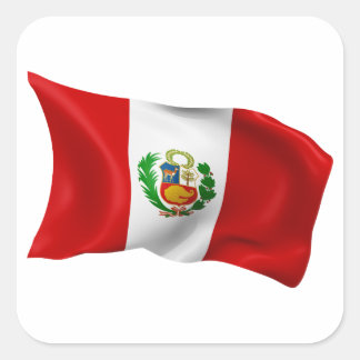 Pegatina Cuadrada Bandera de Perú