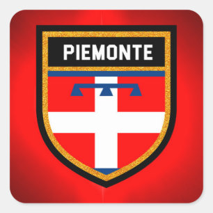 Pegatina Cuadrada Bandera de Piemonte
