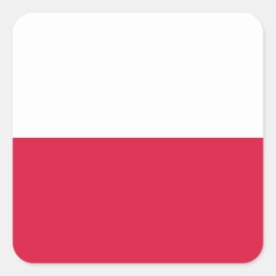 Pegatina Cuadrada Bandera de Polonia