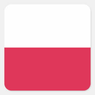 Pegatina Cuadrada Bandera de Polonia