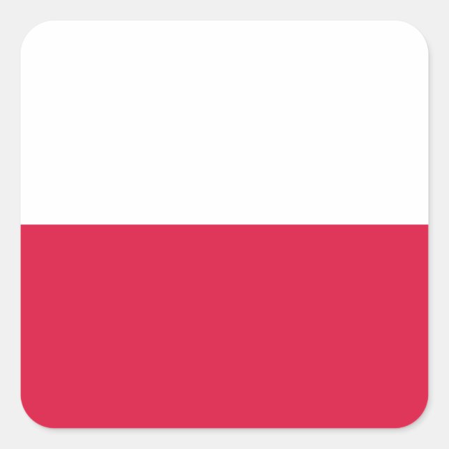 Pegatina Cuadrada Bandera de Polonia (Anverso)