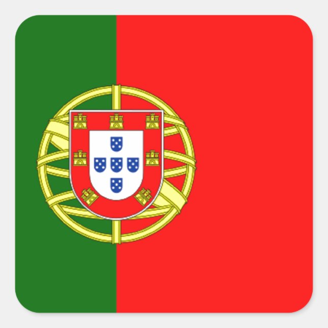 Pegatina Cuadrada bandera de portugal (Anverso)