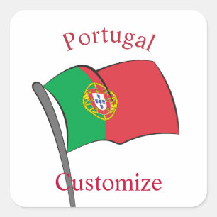 Pegatina Cuadrada Bandera de Portugal Thunder_Cove