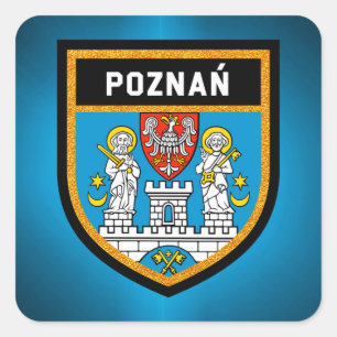 Pegatina Cuadrada Bandera de Poznań