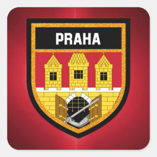 Pegatina Cuadrada Bandera de Praga