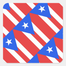 Pegatina Cuadrada Bandera de Puerto Rico