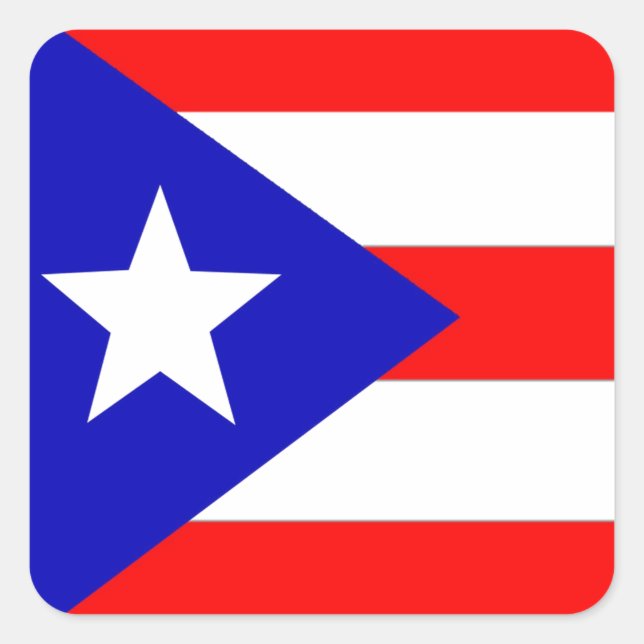 Pegatina Cuadrada Bandera de Puerto Rico (Anverso)