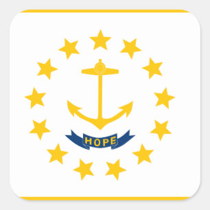 Pegatina Cuadrada Bandera de Rhode Island