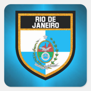 Pegatina Cuadrada Bandera de Río de Janeiro