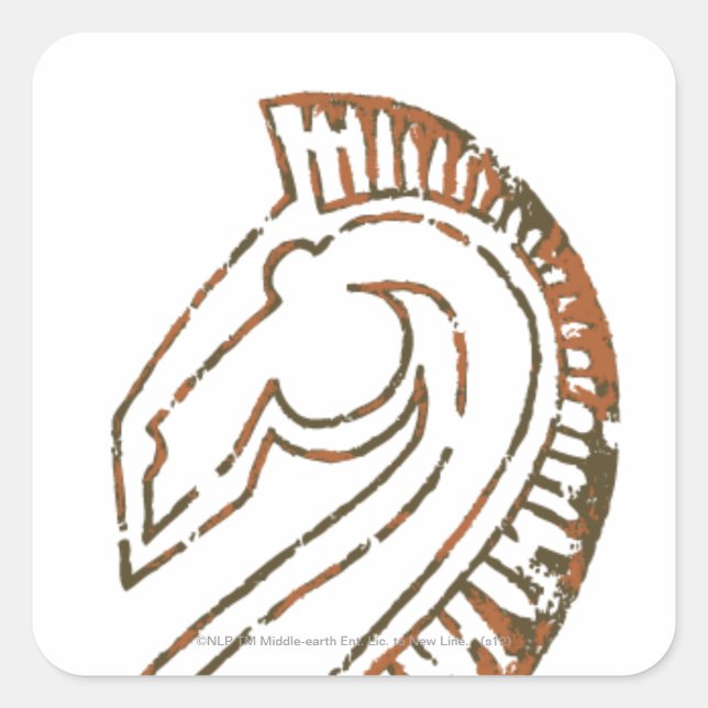 Pegatina Cuadrada Bandera de Rohirrim (Anverso)