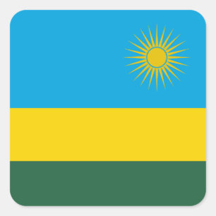 Pegatina Cuadrada Bandera de Ruanda