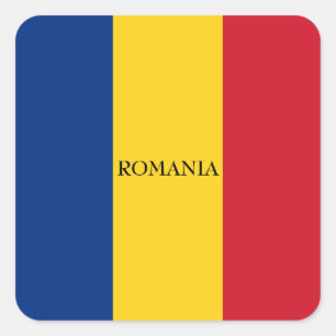 Pegatina Cuadrada Bandera de Rumania patriótica rumana