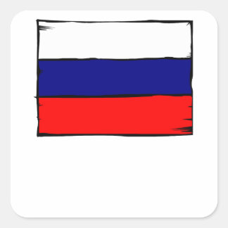 Pegatina Cuadrada Bandera de Rusia