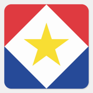 Pegatina Cuadrada Bandera de Saba