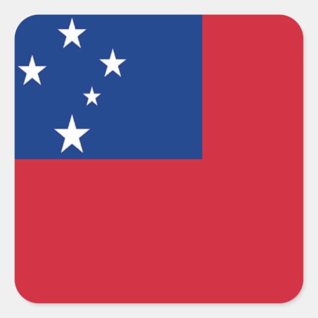 Pegatina Cuadrada Bandera de Samoa (Anverso)