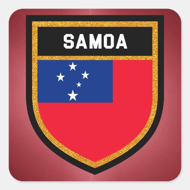 Pegatina Cuadrada Bandera de Samoa (Anverso)
