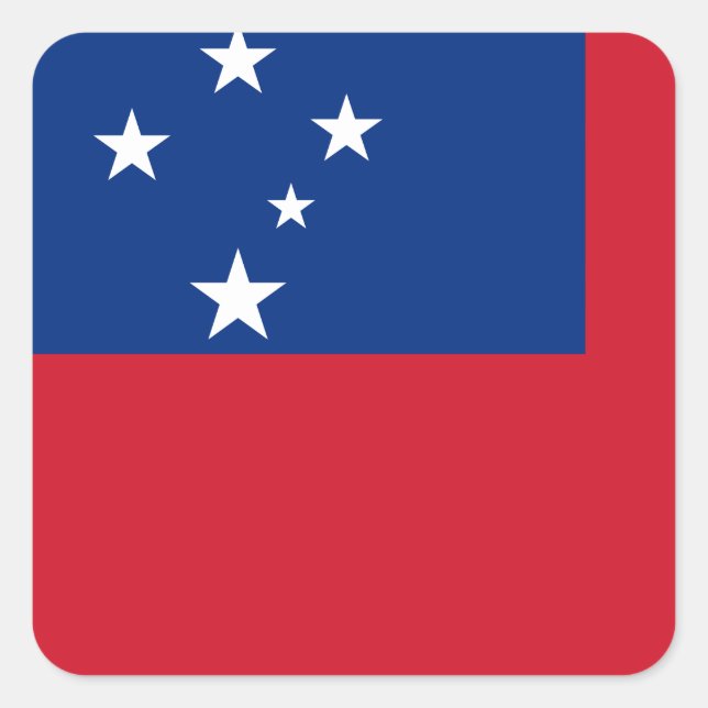 Pegatina Cuadrada Bandera de Samoa (Anverso)