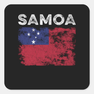 Pegatina Cuadrada Bandera de Samoa perturbada - Bandera de Samoa
