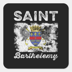 Pegatina Cuadrada Bandera de San Bartolomé en peligro