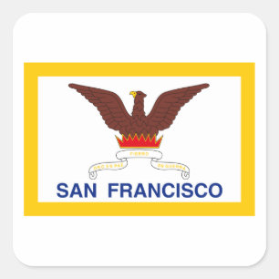 Pegatina Cuadrada Bandera de San Francisco