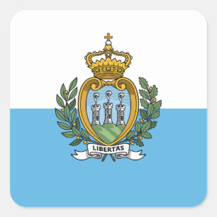 Pegatina Cuadrada Bandera de San Marino