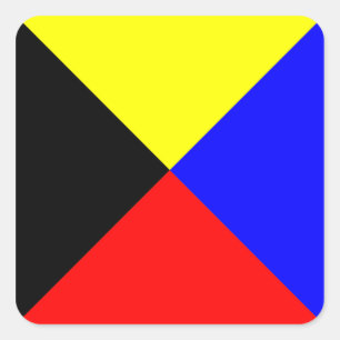 Pegatina Cuadrada Bandera de señal marítima Zulu ICS