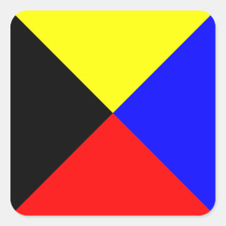 Pegatina Cuadrada Bandera de señal marítima Zulu ICS