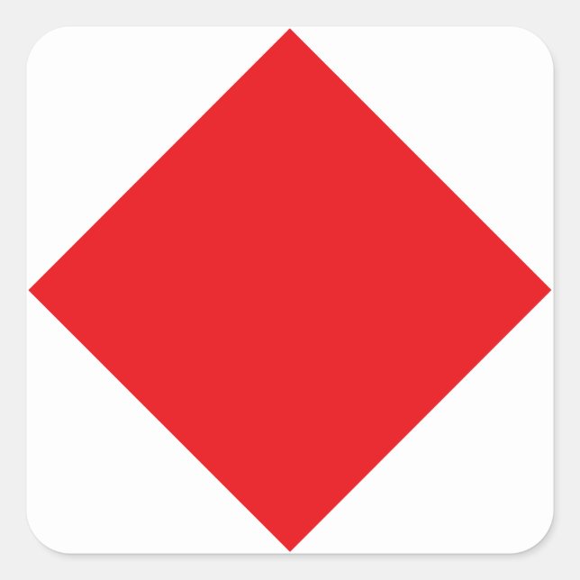 Pegatina Cuadrada Bandera de señales de código "F" (Foxtrot) (Anverso)