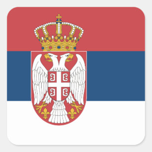 Pegatina Cuadrada Bandera de Serbia (serbia)