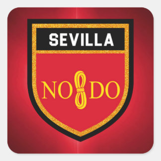Pegatina Cuadrada Bandera de Sevilla