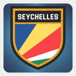 Pegatina Cuadrada Bandera de Seychelles