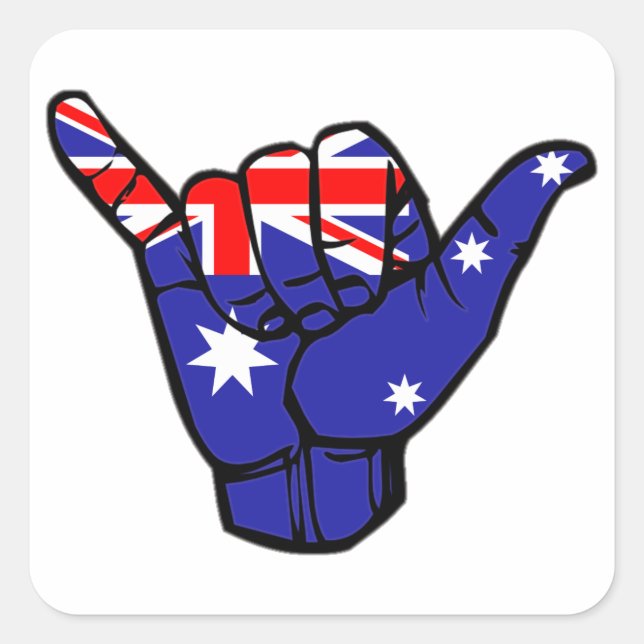 Pegatina Cuadrada Bandera de Shaka Australia (Anverso)