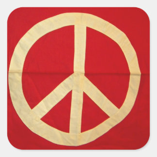 Pegatina Cuadrada Bandera de signo de paz original