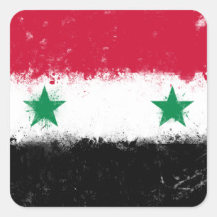 Pegatina Cuadrada Bandera de Siria