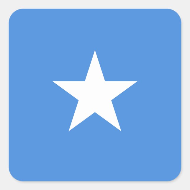 Pegatina Cuadrada Bandera de Somalia (somalí) (Anverso)