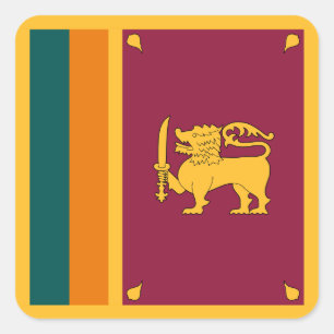 Pegatina Cuadrada Bandera de Sri Lanka