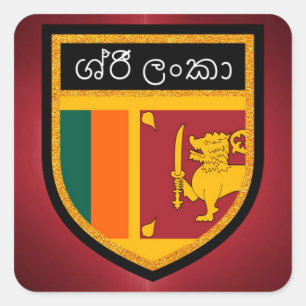 Pegatina Cuadrada Bandera de Sri Lanka