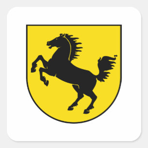 Pegatina Cuadrada bandera de Stuttgart ciudad alemania símbolo emble